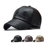 Pu Leathe Letter Printing Baseball Caps Outdoor Adjustable Sunscreen Hat