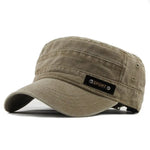 Washable Cotton Flat Top Sun Proof Military Cap