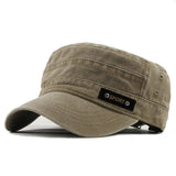 Washable Cotton Flat Top Sun Proof Military Cap