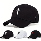 Unisex Cross Embroidery Snapback Baseball Caps