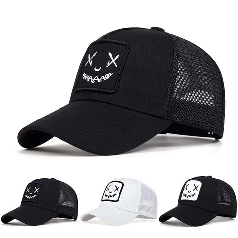 Unisex Ghost Face Embroidery Baseball Net Caps