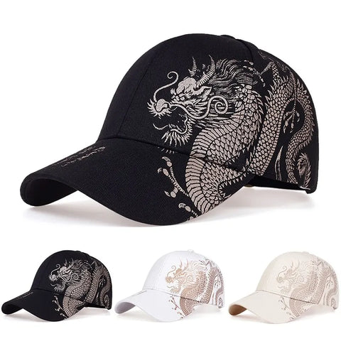 Unisex Golden Dragon Printing Snapback Baseball Caps