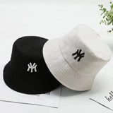 Unisex Letter Embroidery Two-sided Bucket Hats