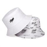 Unisex Letter Embroidery Bucket Hats Fishermen Caps