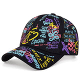 Unisex Letter Graffiti Printing Snapback Baseball Caps