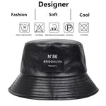 Unisex N86 Label Personality Pu Leather Bucket Hats