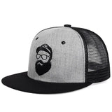 Unisex Uncle Beard Embroidery Hip-hop Net Hats