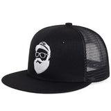 Unisex Uncle Beard Embroidery Hip-hop Net Hats