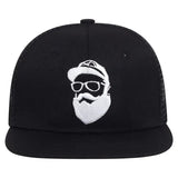 Unisex Uncle Beard Embroidery Hip-hop Net Hats