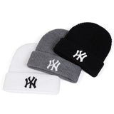 Unisex WY Letter Embroidery Beanies Autumn Winter Warm knitted hats