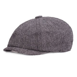 Wool Newsboy Caps Men Herringbone Flat Caps Gatsby Cap