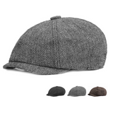 Wool Newsboy Caps Men Herringbone Flat Caps Gatsby Cap