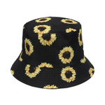 NEWBLOM Cherry Sunflower Coconut Printed Sun Hat ,beach Reversible bucket Hat