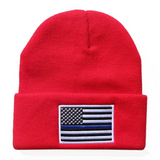 NEWBLOM  American Popular Flag Embroidered Knit Hat