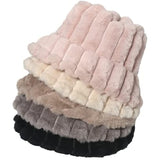 Warm Cold Weather Hat Striped Plush Fisherman Hat