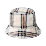 Warm Bucket Hat Plaid Fisherman Hat