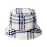 Warm Bucket Hat Plaid Fisherman Hat