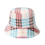 Warm Bucket Hat Plaid Fisherman Hat