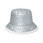 Winter Warm Bucket Hat Metal Leather Wave Plush Fisherman Hat