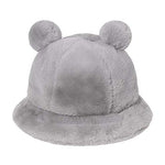 NEWBLOM Bear Plush Hat Autumn Winter Fisherman Hat Lovely Soft Warm Plush Basin Cap