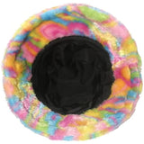 Women's Plush Colorful Rainbow Tie-dye Fisherman Hat