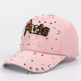 Female Colorful Paris Alphabet Embroiderided  Baseball Cap