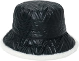 Winter Warm Bucket Hat Metal Leather Wave Plush Fisherman Hat