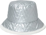 Winter Warm Bucket Hat Metal Leather Wave Plush Fisherman Hat