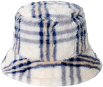 Warm Bucket Hat Plaid Fisherman Hat