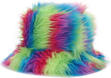 Faux Fur Rainbow Fisherman Hat for Women