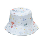 White Cute Mushroom Print Bucket Hat