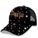 Female Colorful Paris Alphabet Embroiderided  Baseball Cap