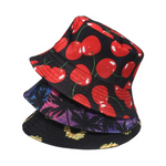 NEWBLOM Cherry Sunflower Coconut Printed Sun Hat ,beach Reversible bucket Hat