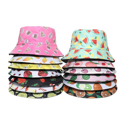 Cute Strawberry Watermelon Cherry Fruit Printed Hat