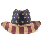 NEWBLOM Straw hat with flag print