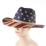 NEWBLOM Straw hat with flag print