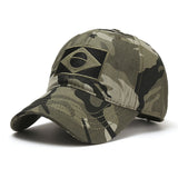 Army Camouflage Male Baseball Cap Men Embroidered Brazil Flag Caps