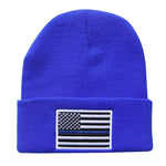 NEWBLOM  American Popular Flag Embroidered Knit Hat