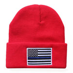 NEWBLOM  American Popular Flag Embroidered Knit Hat