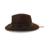 Cowboy Hat with Cow Head Band Wide Brim Hat Pop Jazz Hat