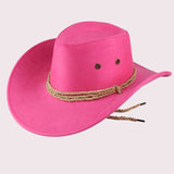 Fashion Women Sun Shield Cowboy Hat Summer Casual Artificial Leather Hat