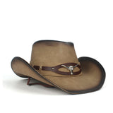 Leather Cowboy Hat Women Men Western Sombrero Hombre Hat