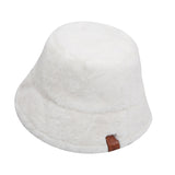 NEWBLOM Leopard Fluffy Hat Faux Fur Warm Bucket Hats