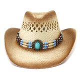 Handmade Weave Curling Brim Cowgirl Summer Hats Sombrero Cap