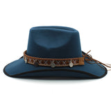 Men Women Western Cowboy Hats Wide Brim Panama Sunhats