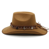 Men Women Western Cowboy Hats Wide Brim Panama Sunhats