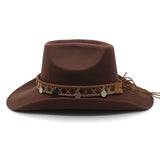 Men Women Western Cowboy Hats Wide Brim Panama Sunhats