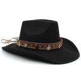 Men Women Western Cowboy Hats Wide Brim Panama Sunhats