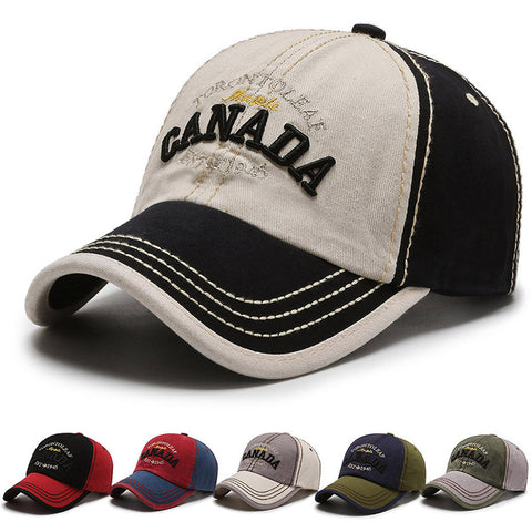 New Cotton Baseball Cap Canada Embroidered Outdoor Casual Men Women Visor Hat