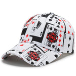 Poker Letters Print Baseball Caps for Men Women